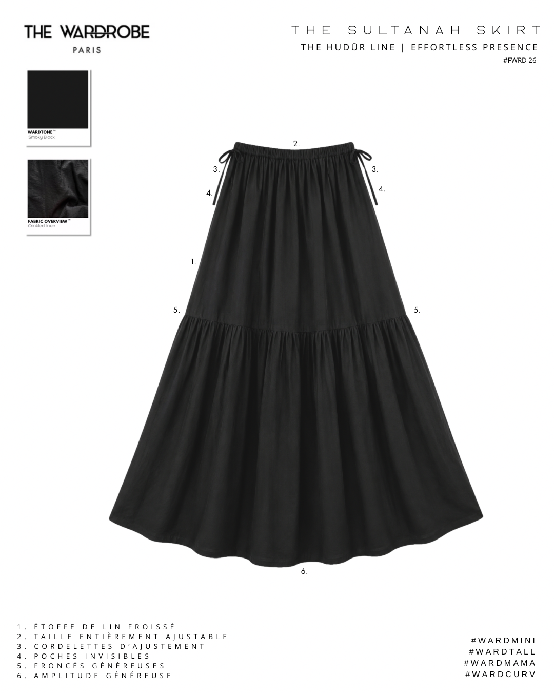 THE SULTANAH SKIRT— Jupe d’ampleur structurée et ajustable