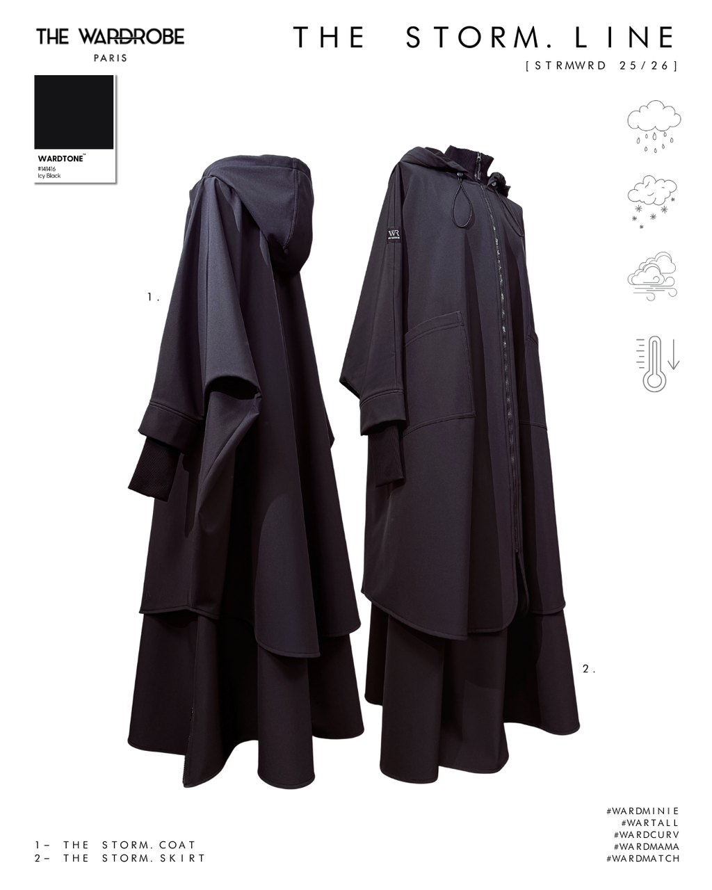 THE STORM COAT — Manteau technique oversize à capuche et mitaines