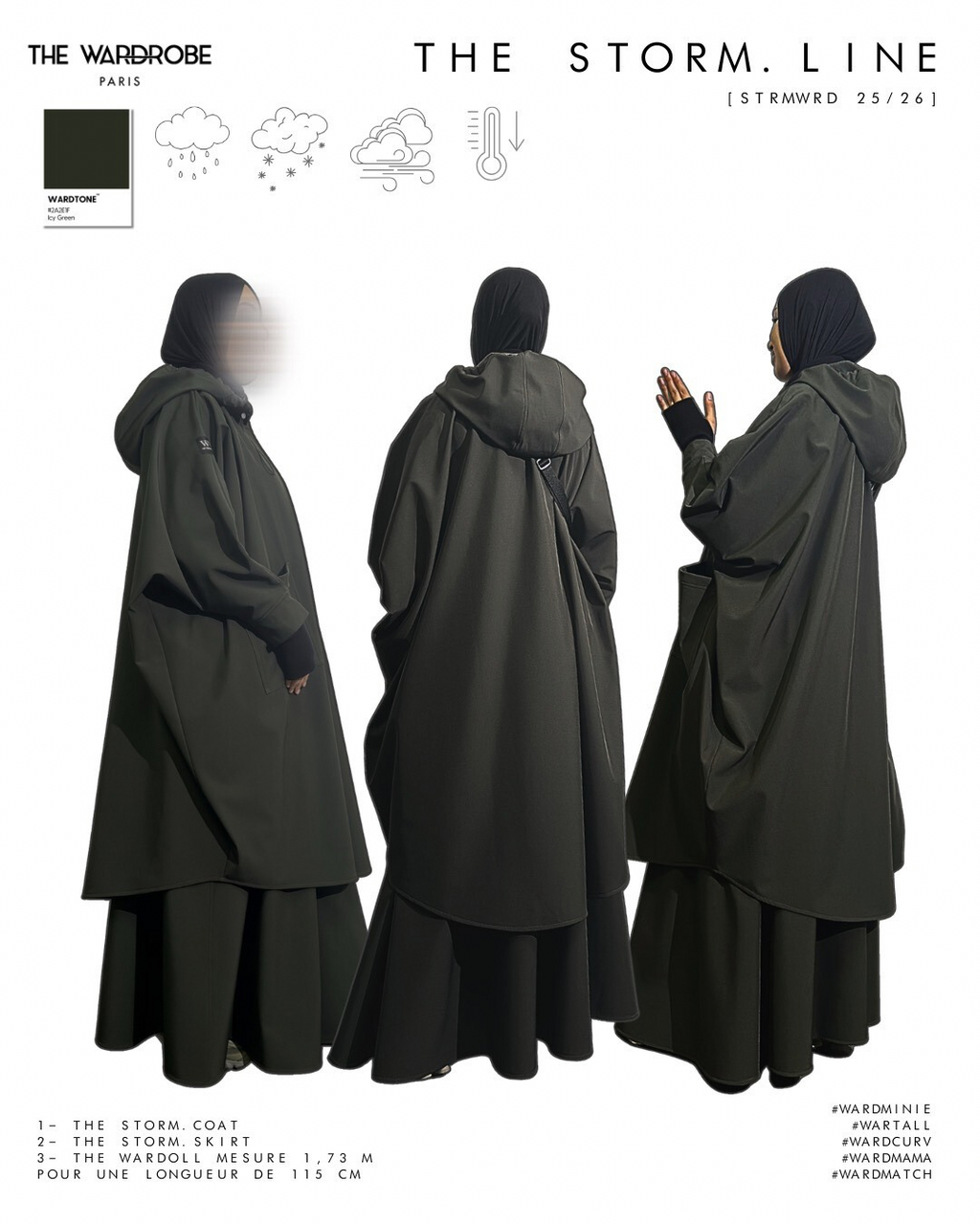 THE STORM COAT — Manteau technique oversize à capuche et mitaines
