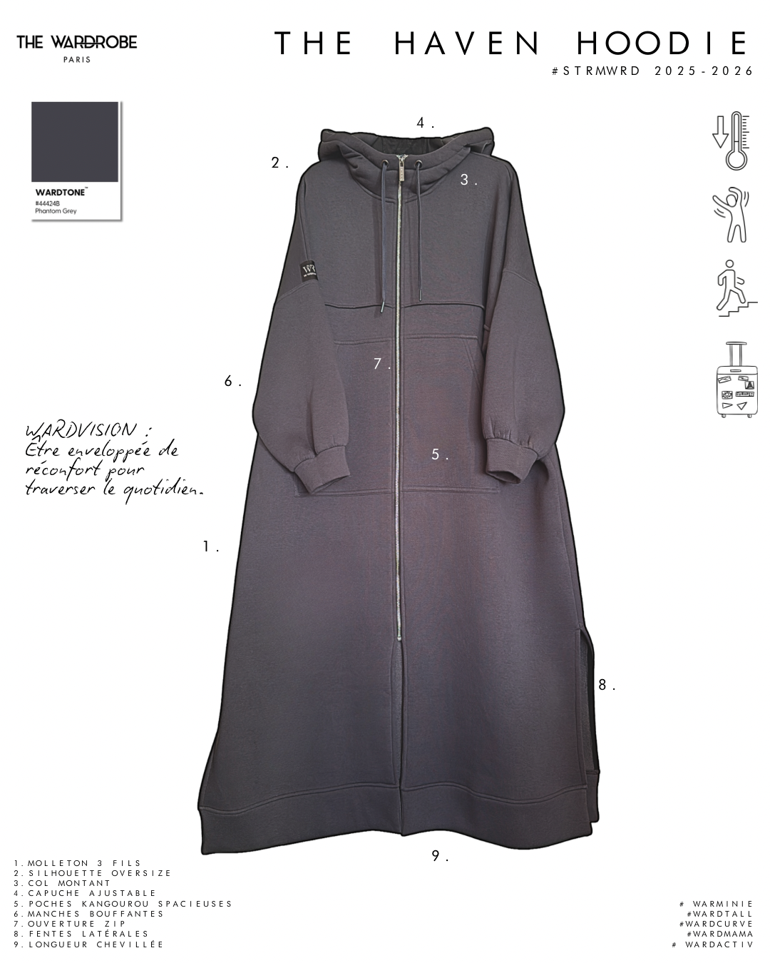 THE HAVEN HOODIE — Maxi hoodie en molleton premium