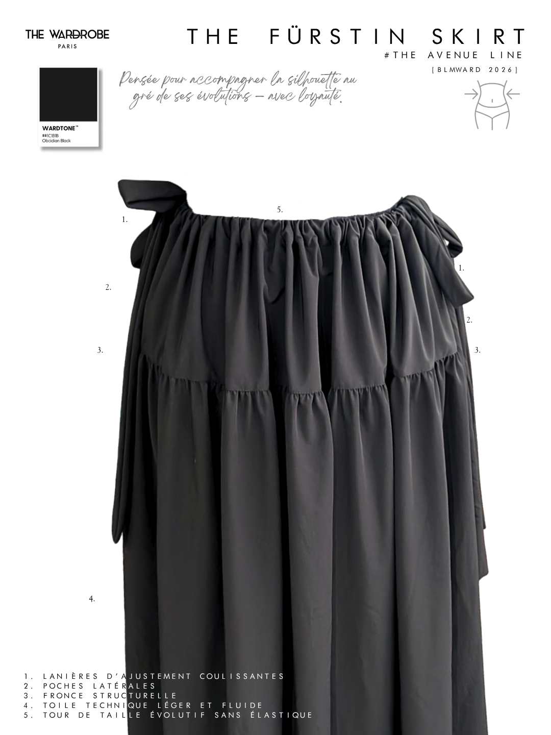 THE FÜRSTIN SKIRT — Jupe sport-chic froncée et aérienne