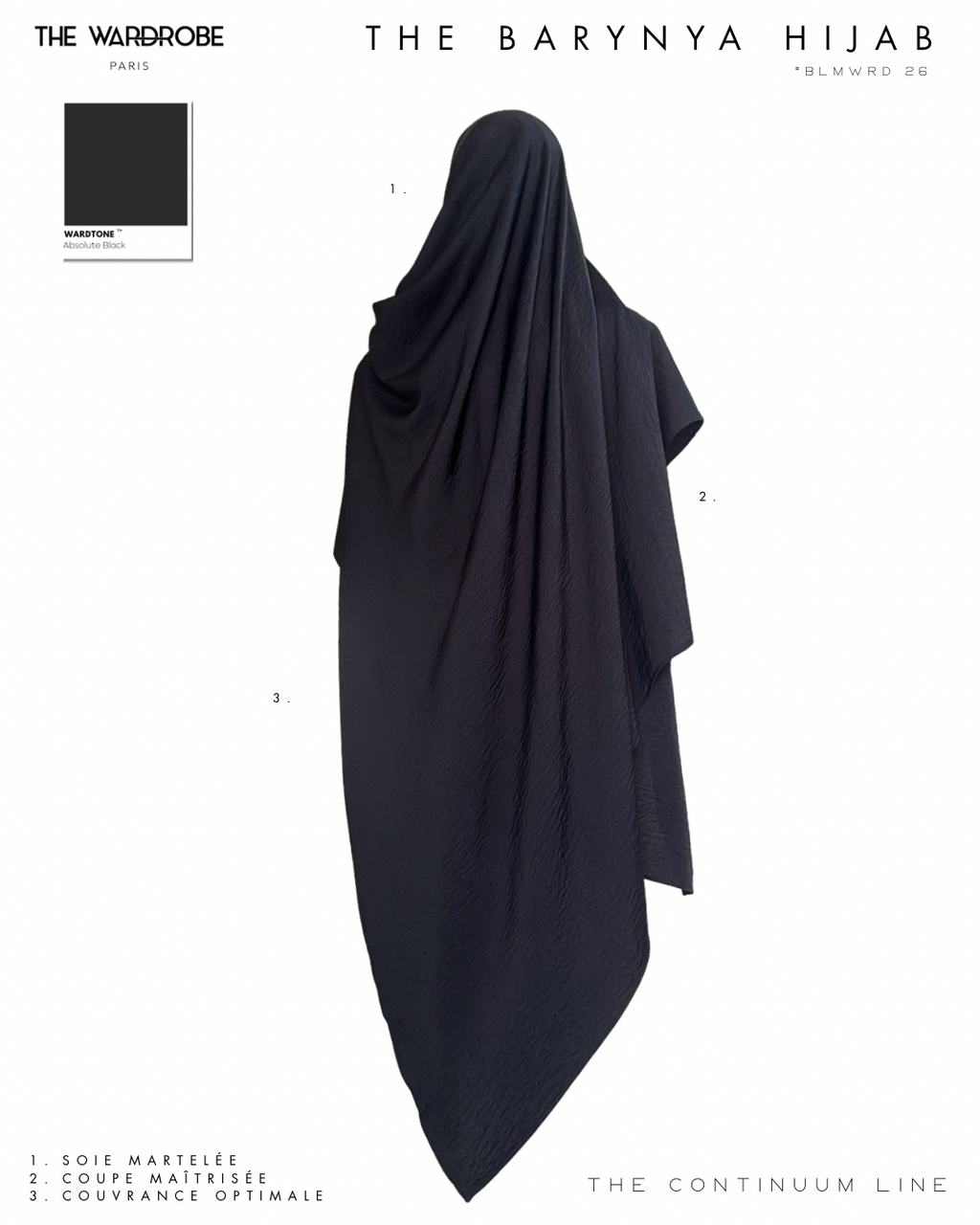 THE BARYNYA HIJAB — Hijab à bandeau intégré à nouer en soie martelée