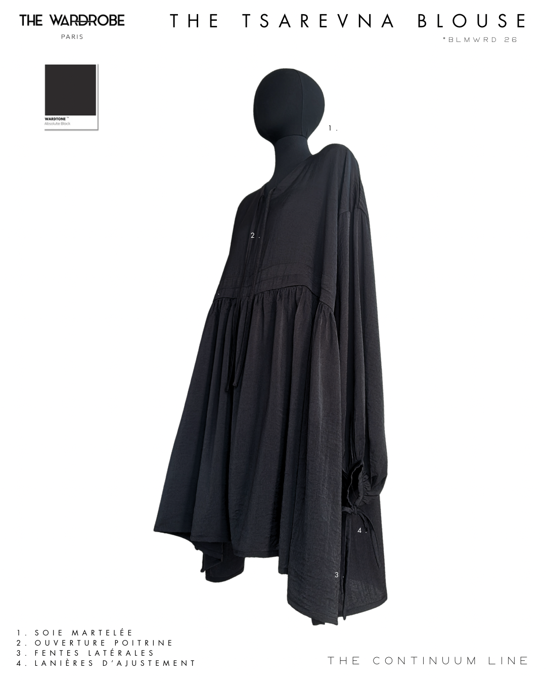 THE TSAREVNA BLOUSE — Blouse ajustable en soie martelée