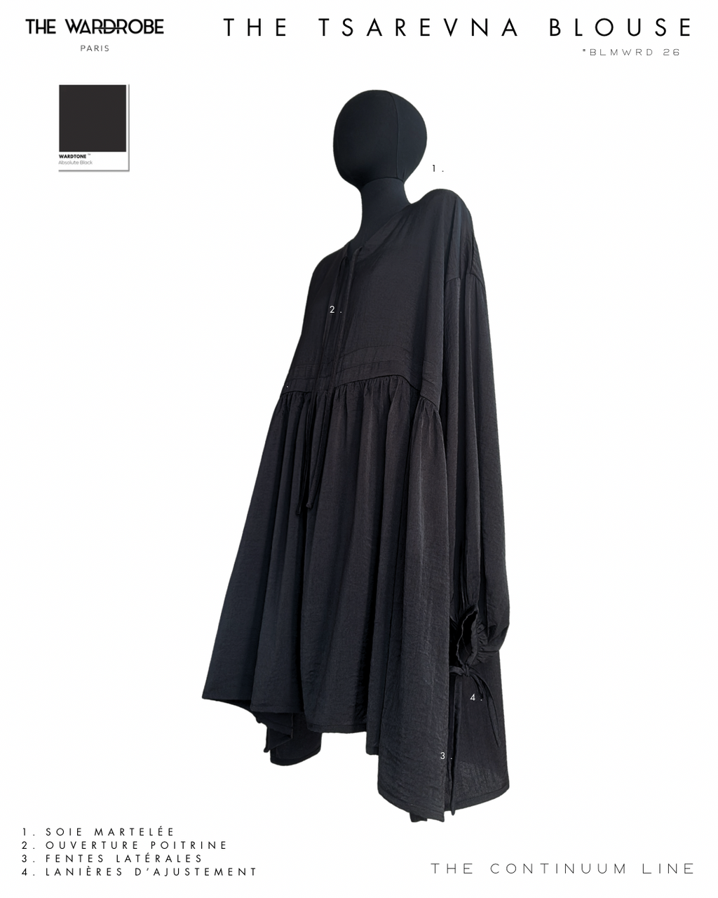 THE TSAREVNA BLOUSE — Blouse ajustable en soie martelée
