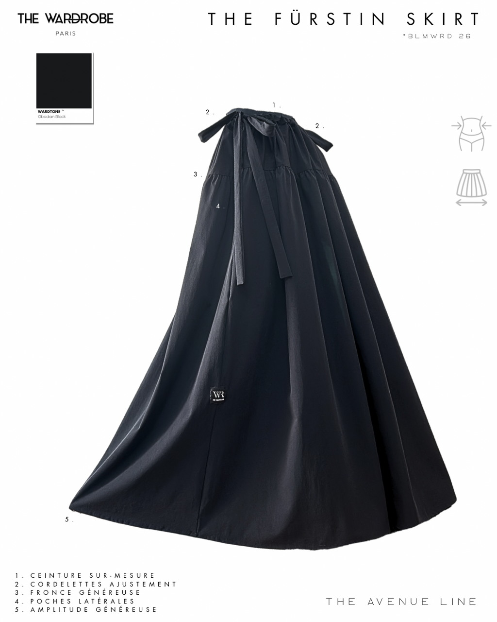 THE FÜRSTIN SKIRT — Jupe sport-chic froncée et aérienne