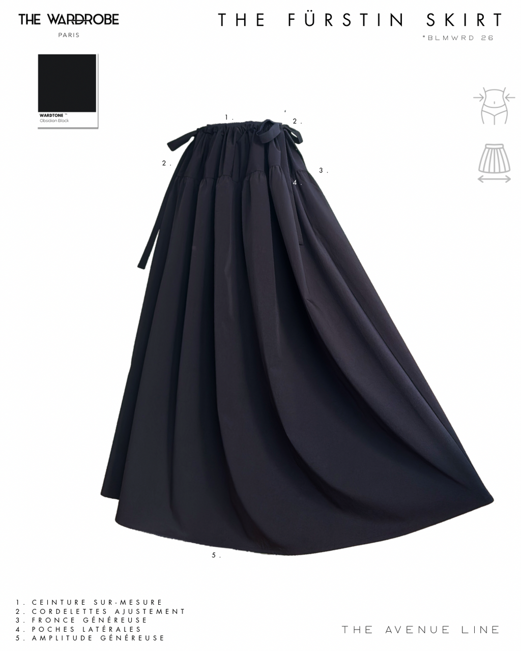 THE FÜRSTIN SKIRT — Jupe sport-chic froncée et aérienne