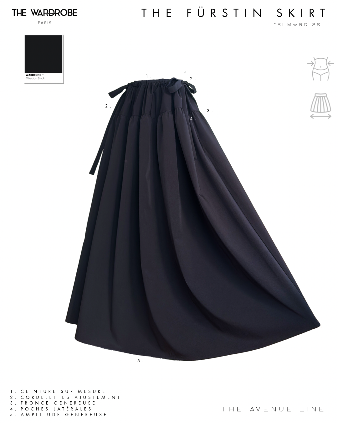 THE FÜRSTIN SKIRT — Jupe sport-chic froncée et aérienne