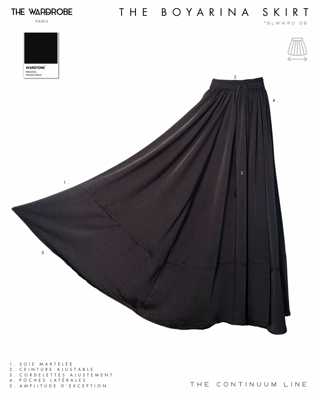 THE BOYARINA SKIRT — Jupe à ampleur exceptionnelle en soie martelée