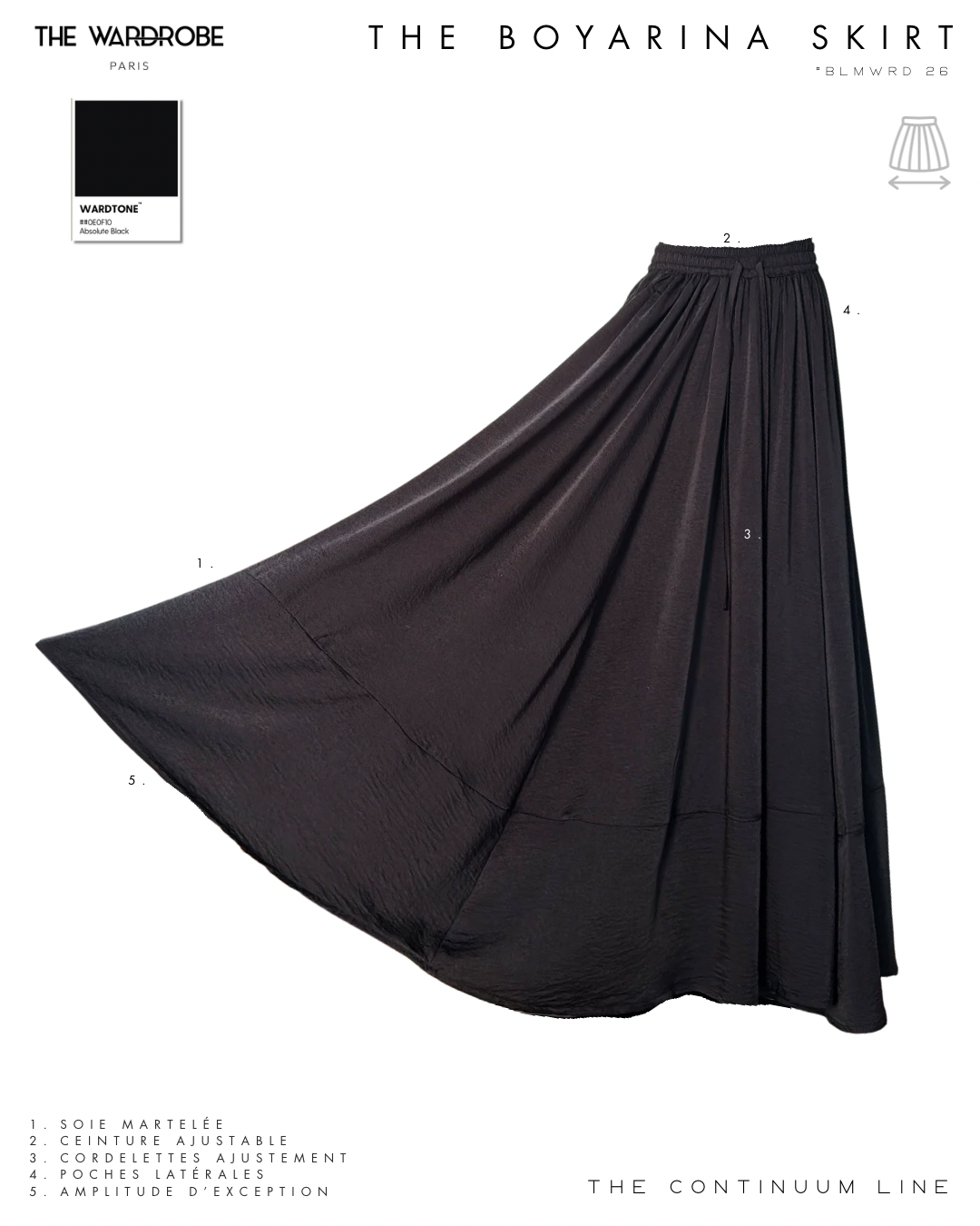 THE BOYARINA SKIRT — Jupe à ampleur exceptionnelle en soie martelée