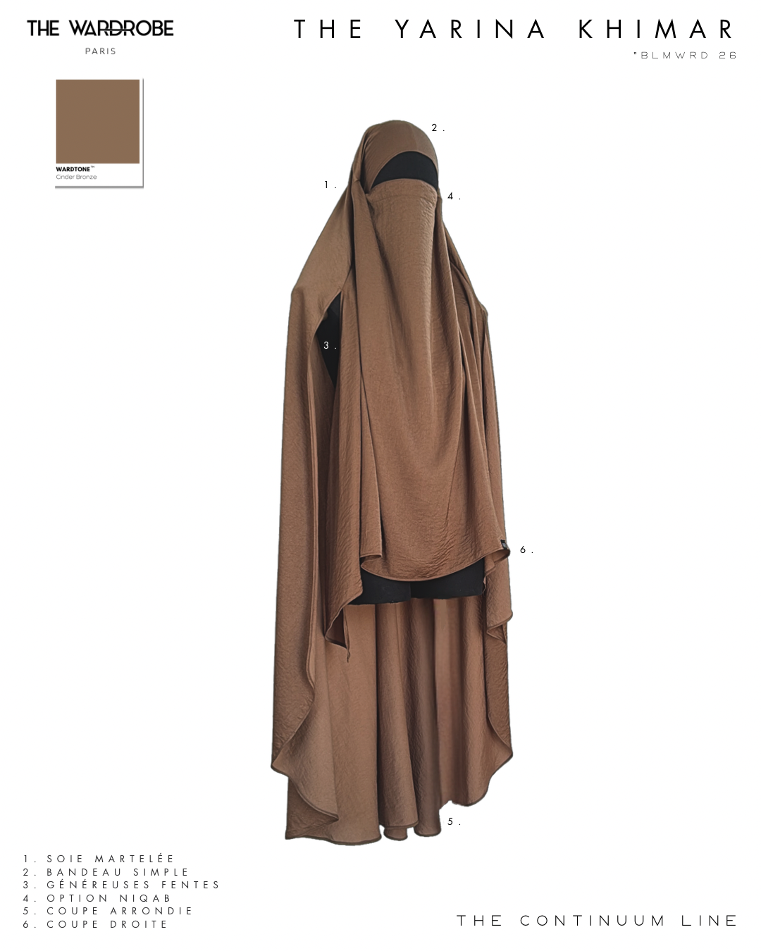 THE YARINA KHIMAR — Khimar à maxi-fentes en soie martelée