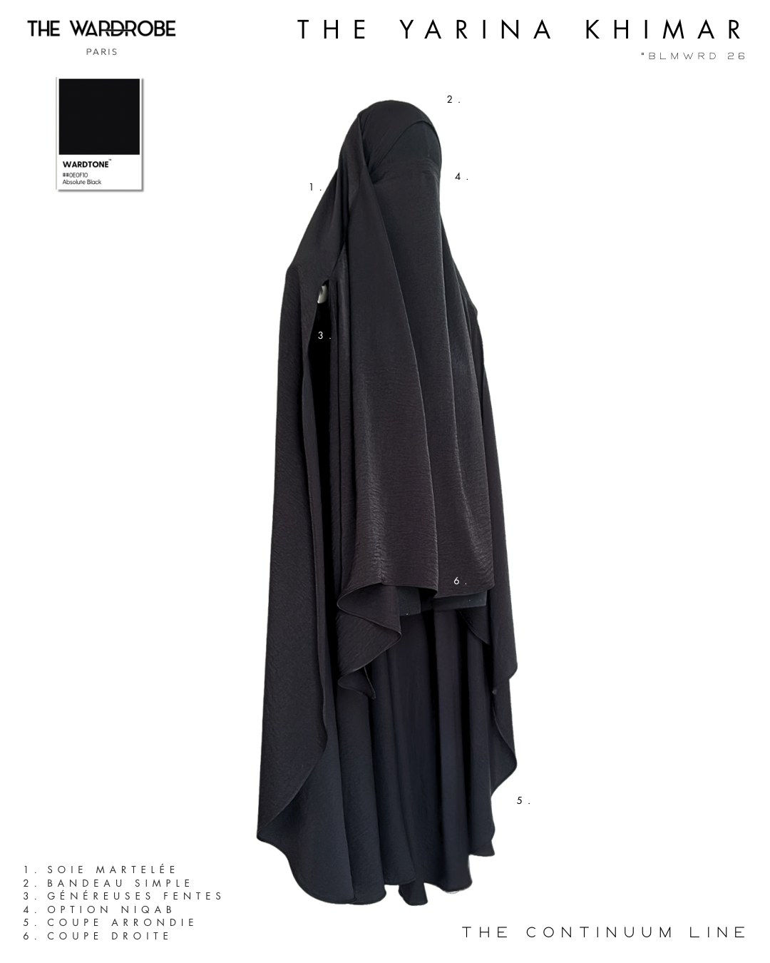 THE YARINA KHIMAR — Khimar à maxi-fentes en soie martelée
