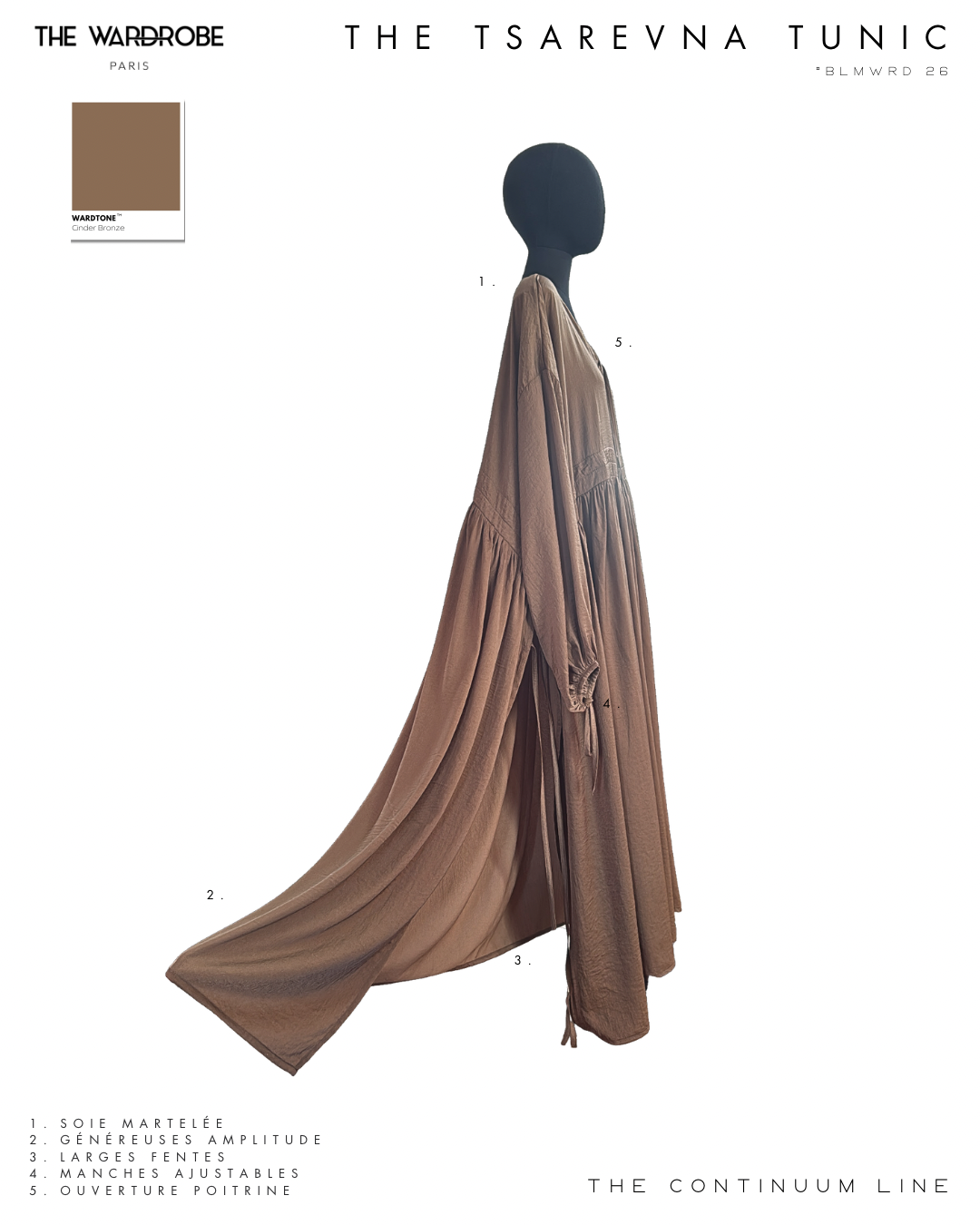 THE TSAREVNA TUNIC — Tunique longue ajustable en soie martelée