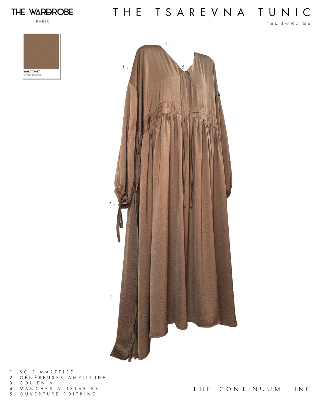 THE TSAREVNA TUNIC — Tunique longue ajustable en soie martelée