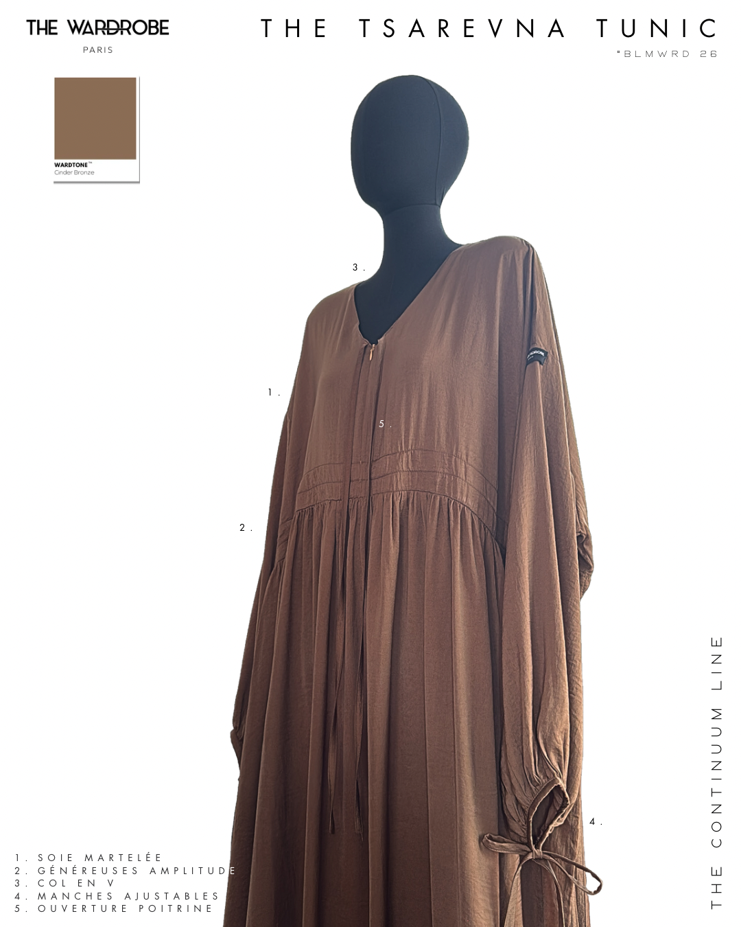 THE TSAREVNA TUNIC — Tunique longue ajustable en soie martelée