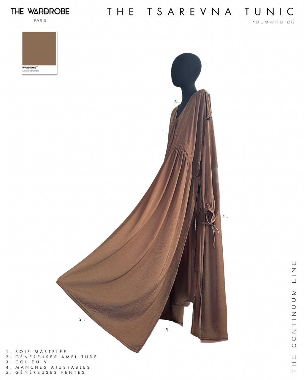 THE TSAREVNA TUNIC — Tunique longue ajustable en soie martelée