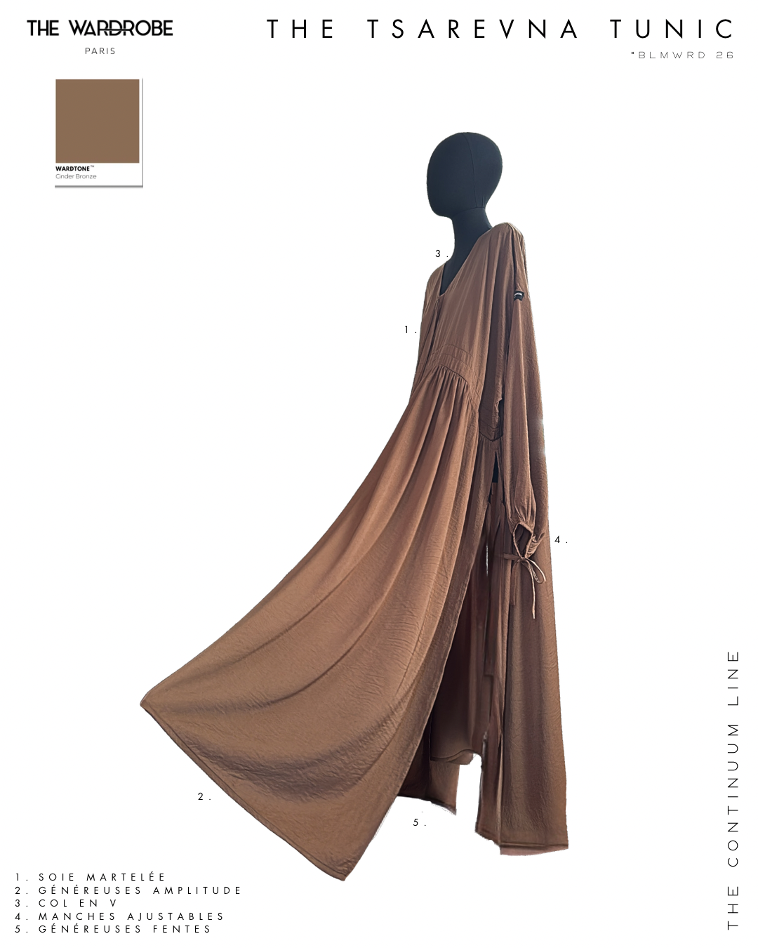 THE TSAREVNA TUNIC — Tunique longue ajustable en soie martelée