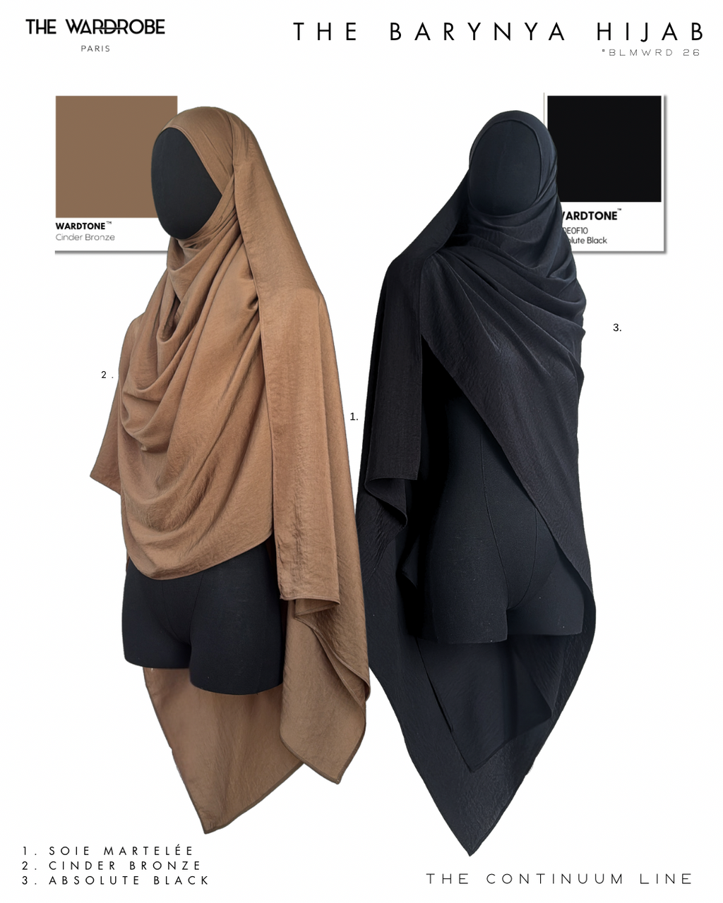 THE BARYNYA HIJAB — Hijab à bandeau intégré à nouer en soie martelée