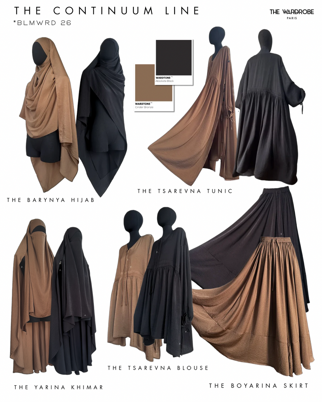 THE BARYNYA HIJAB — Hijab à bandeau intégré à nouer en soie martelée