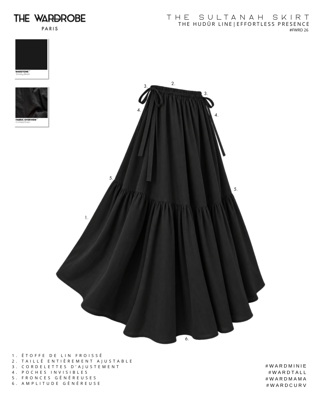 THE SULTANAH SKIRT— Jupe d’ampleur structurée et ajustable