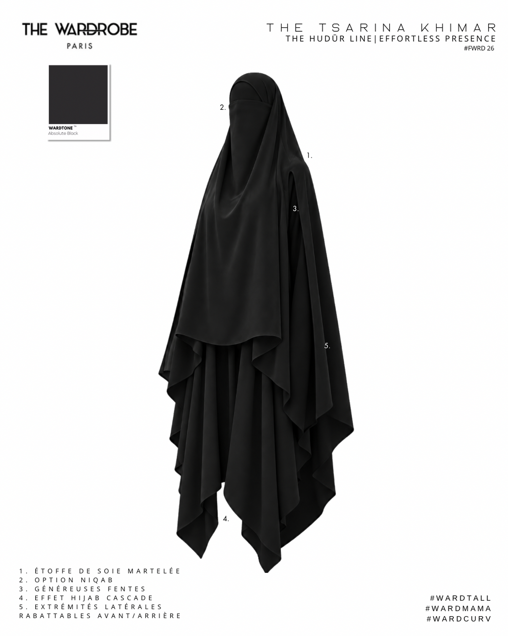 THE TSARINA KHIMAR — Khimar double pointe en soie martelée (pré-commande 15jours)