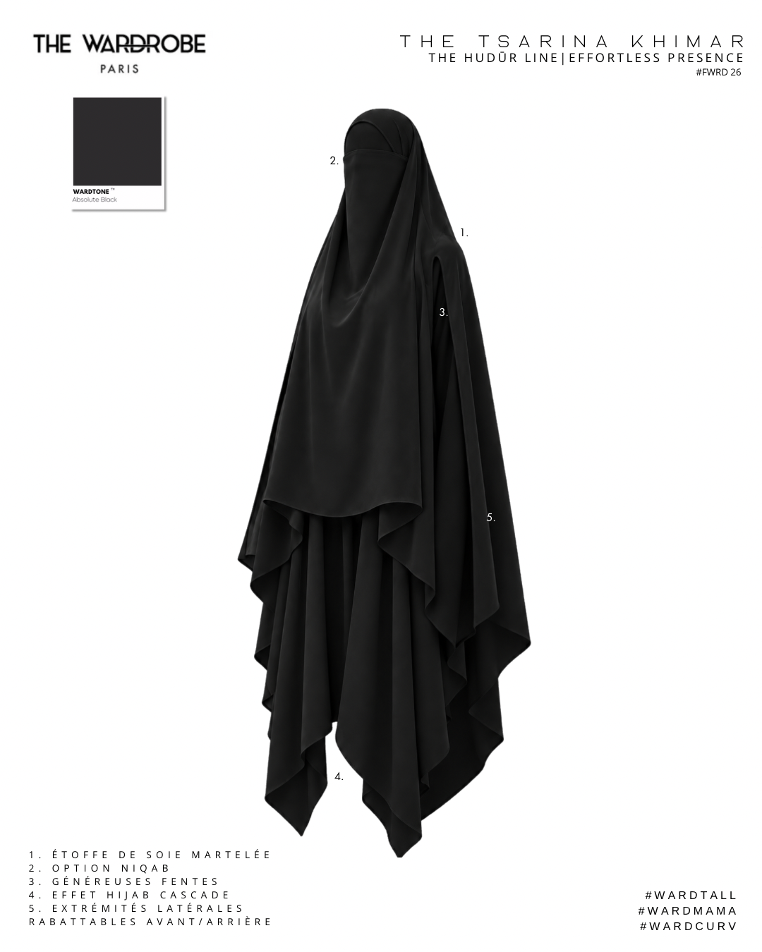 THE TSARINA KHIMAR — Khimar double pointe en soie martelée (pré-commande 15jours)