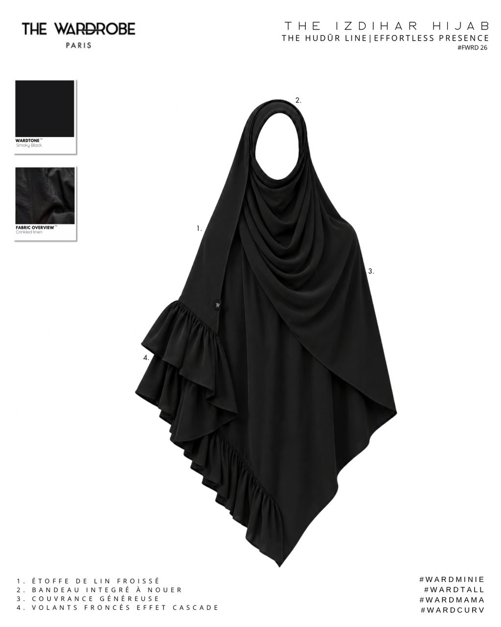 THE IZDIHAR HIJAB — Hijab à volants froncés effet cascade
