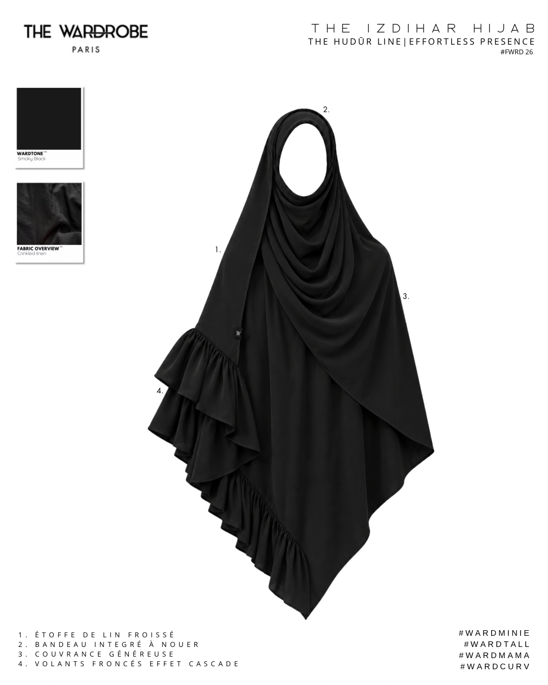 THE IZDIHAR HIJAB — Hijab à volants froncés effet cascade