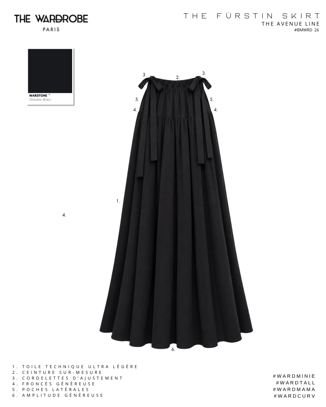 THE FÜRSTIN SKIRT — Jupe sport-chic froncée et aérienne