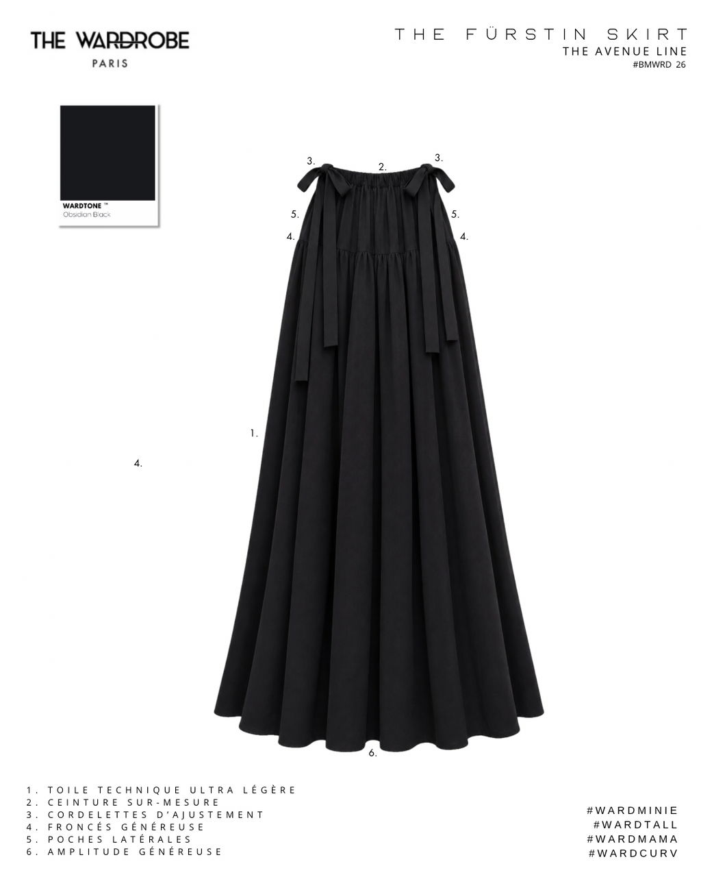 THE FÜRSTIN SKIRT — Jupe sport-chic froncée et aérienne