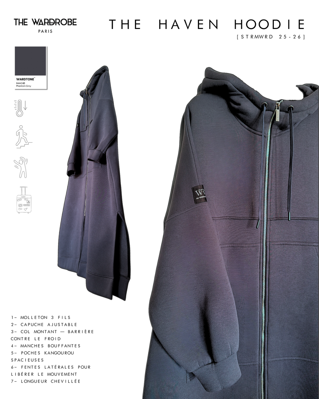 THE HAVEN HOODIE — Maxi hoodie en molleton premium
