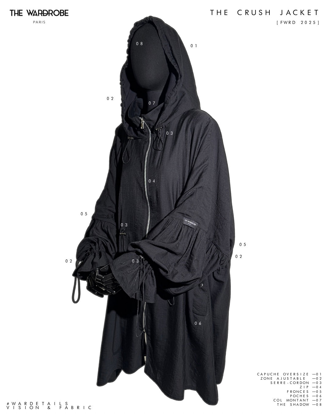 THE CRUSH JACKET — Veste-tunique hybride ajustable en lin froissé