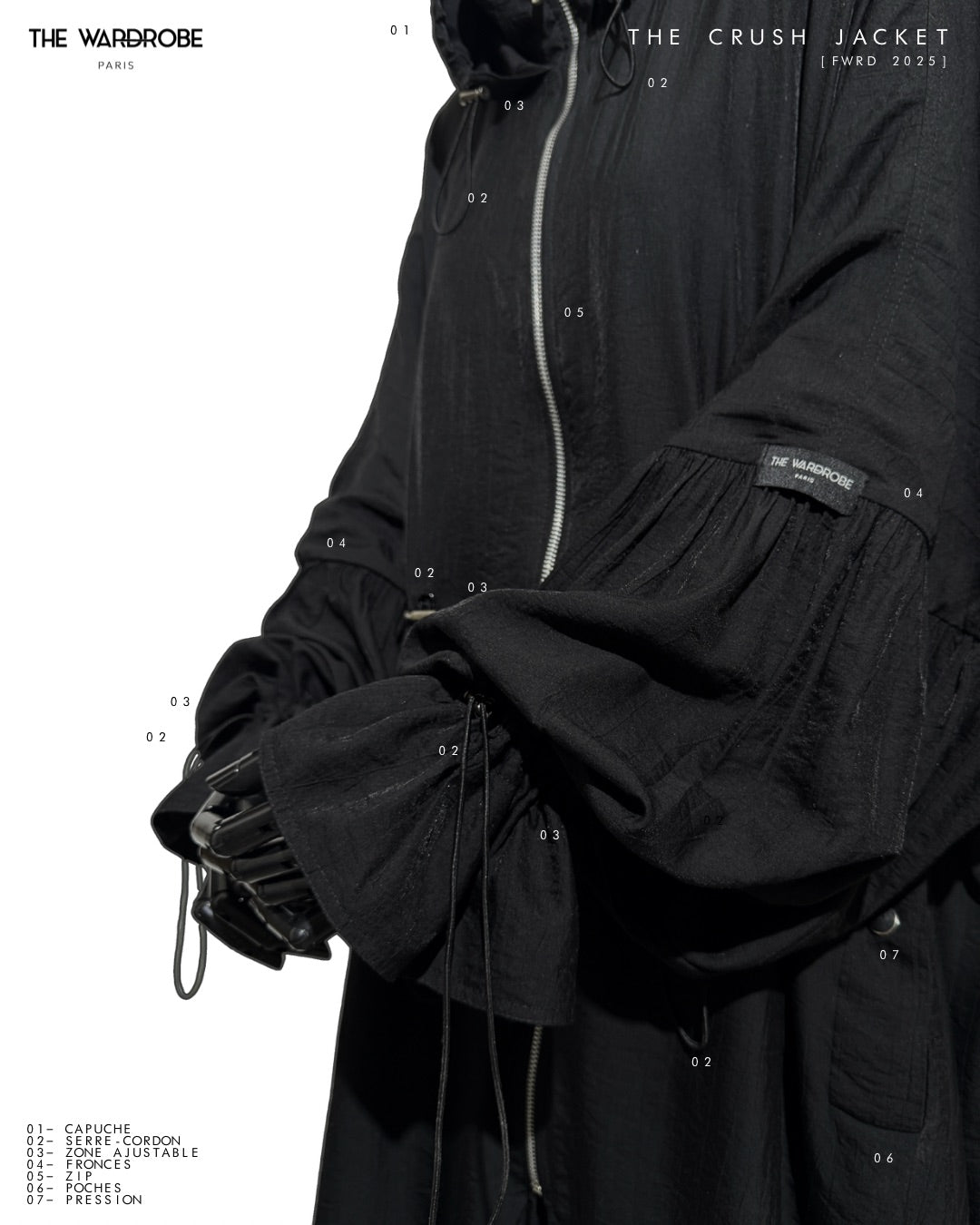 THE CRUSH JACKET — Veste-tunique hybride ajustable en lin froissé
