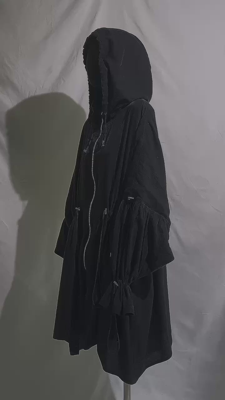 THE CRUSH JACKET — Veste-tunique hybride ajustable en lin froissé